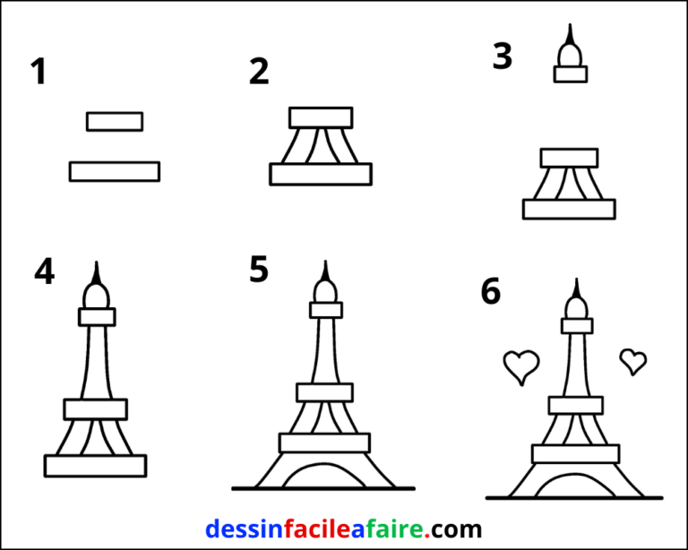 Comment dessiner la Tour Eiffel facilement - Dessin facile a faire